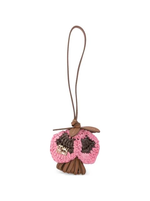 Miu Miu Gehäkelter Taschenanhänger mit Blume