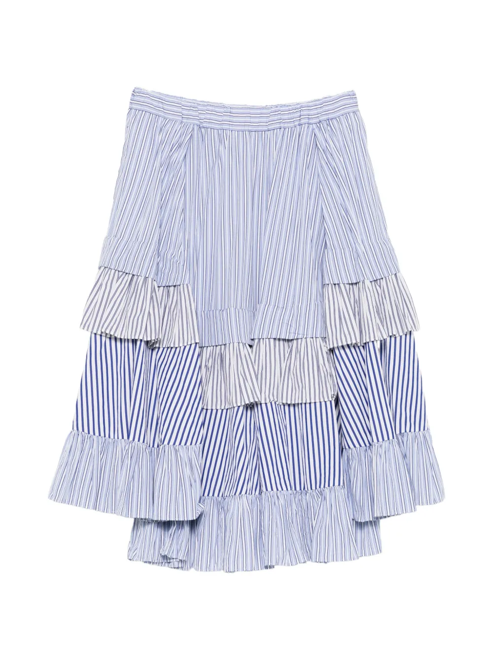 Comme Des Garçons striped-pattern midi skirt - Blau