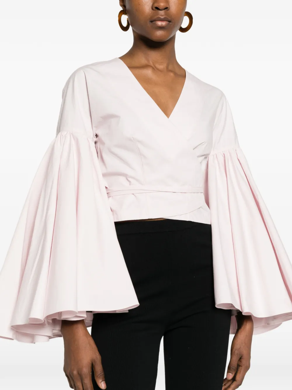 Jacquemus Wikkeltop met ballonmouwen Roze
