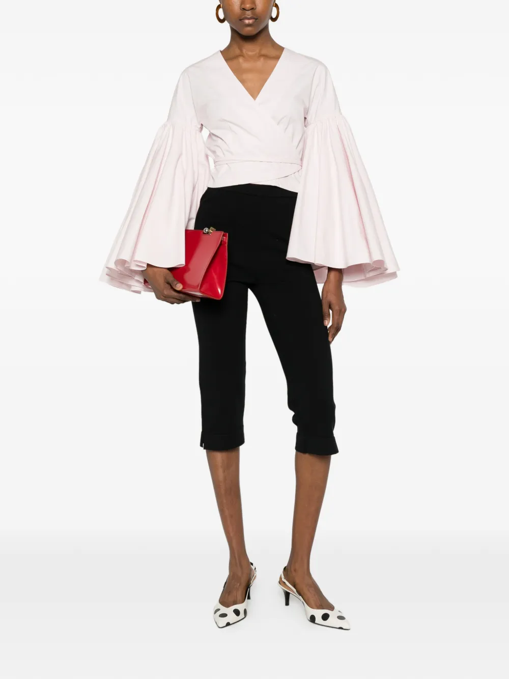 Jacquemus Wikkeltop met ballonmouwen Roze
