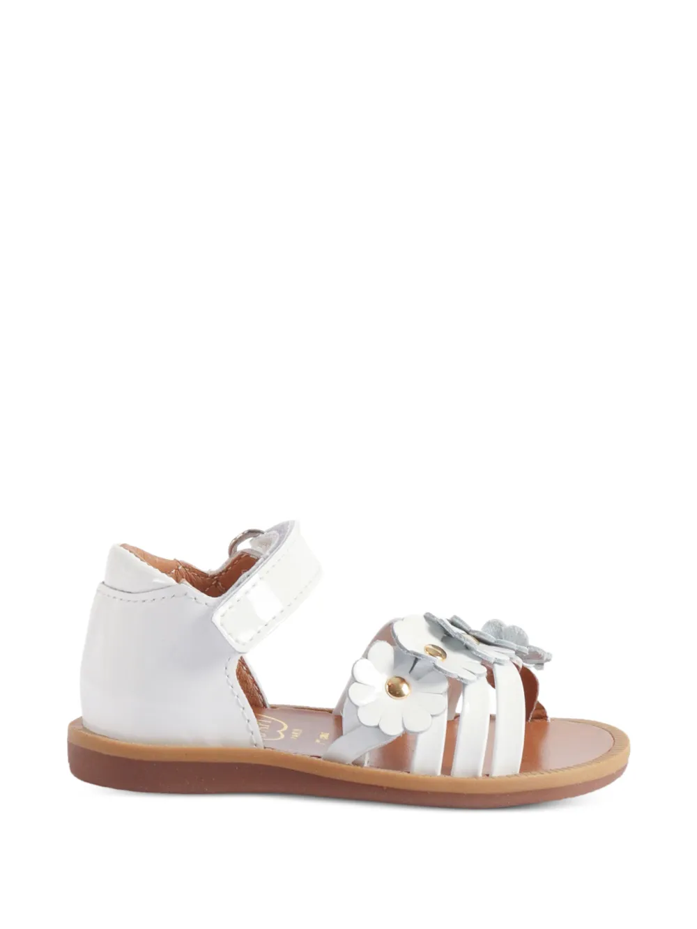 Pom D'api Poppy floral-appliqué sandals - Bianco