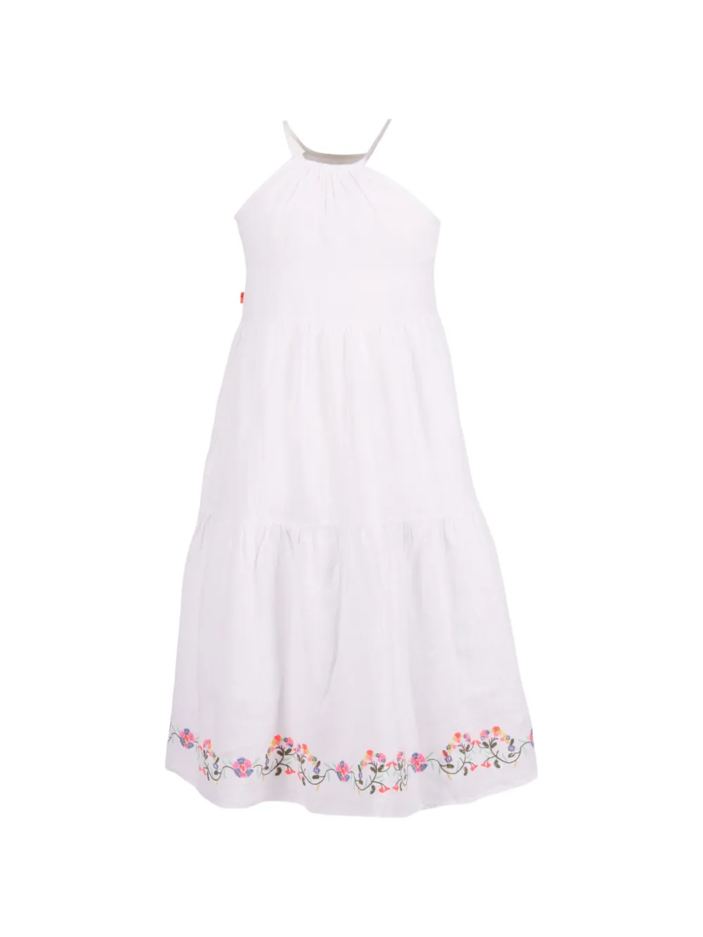 Gucci Kids floral-embroidered midi dress - Weiß