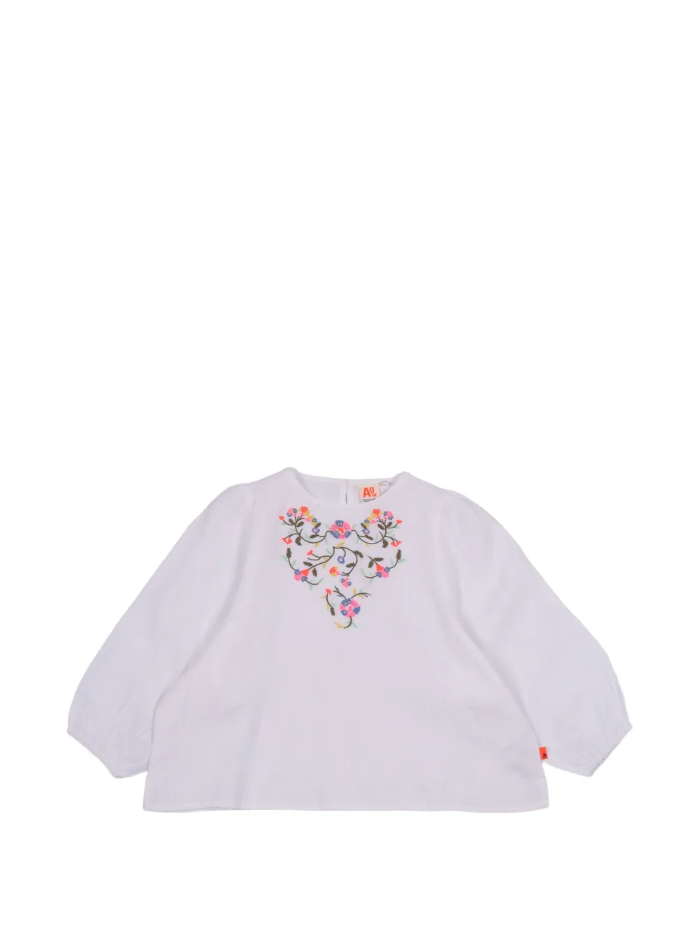 Gucci Kids floral-embroidered blouse - Weiß