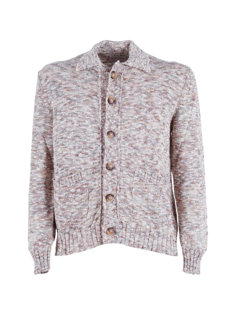 Settefili Cashmere tweed-knit polo-collar cardigan - Neutrals