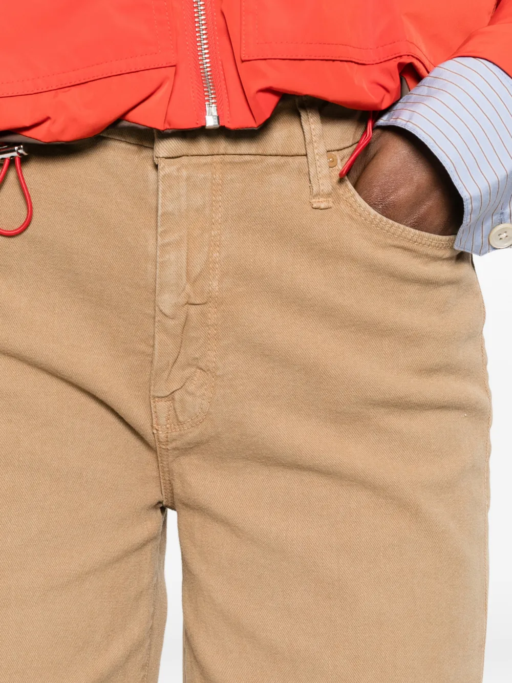 MOTHER Jeans met franje Beige