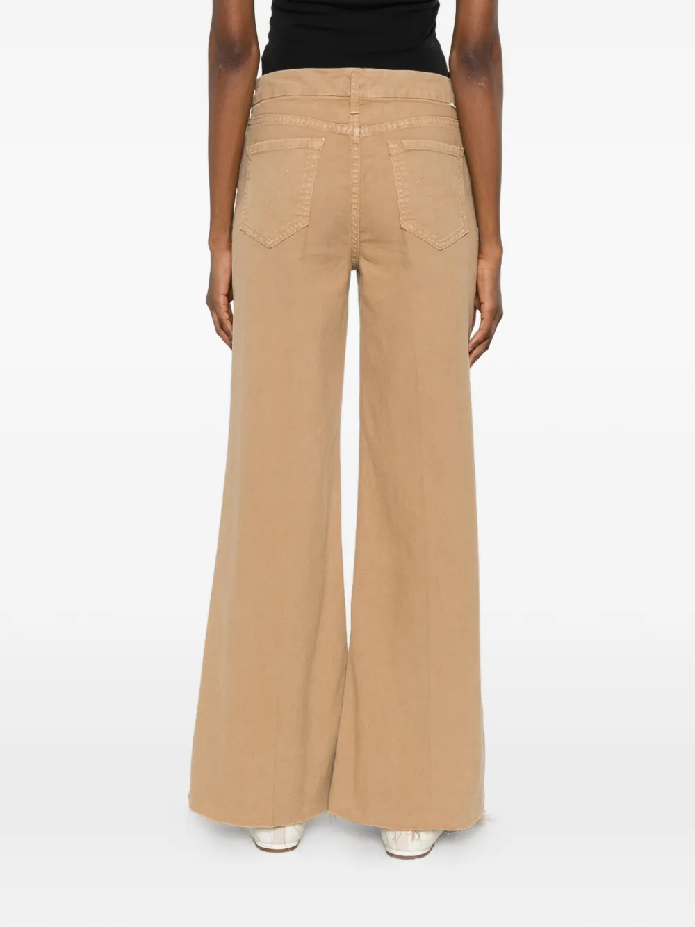 MOTHER Jeans met franje Beige