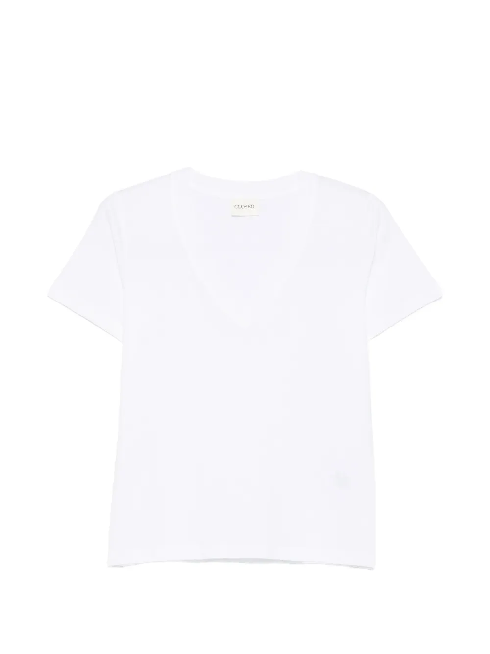 Closed V-neck T-shirt - Bianco