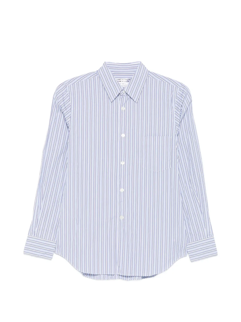 Comme Des Garçons striped chest-pocket shirt - Blau