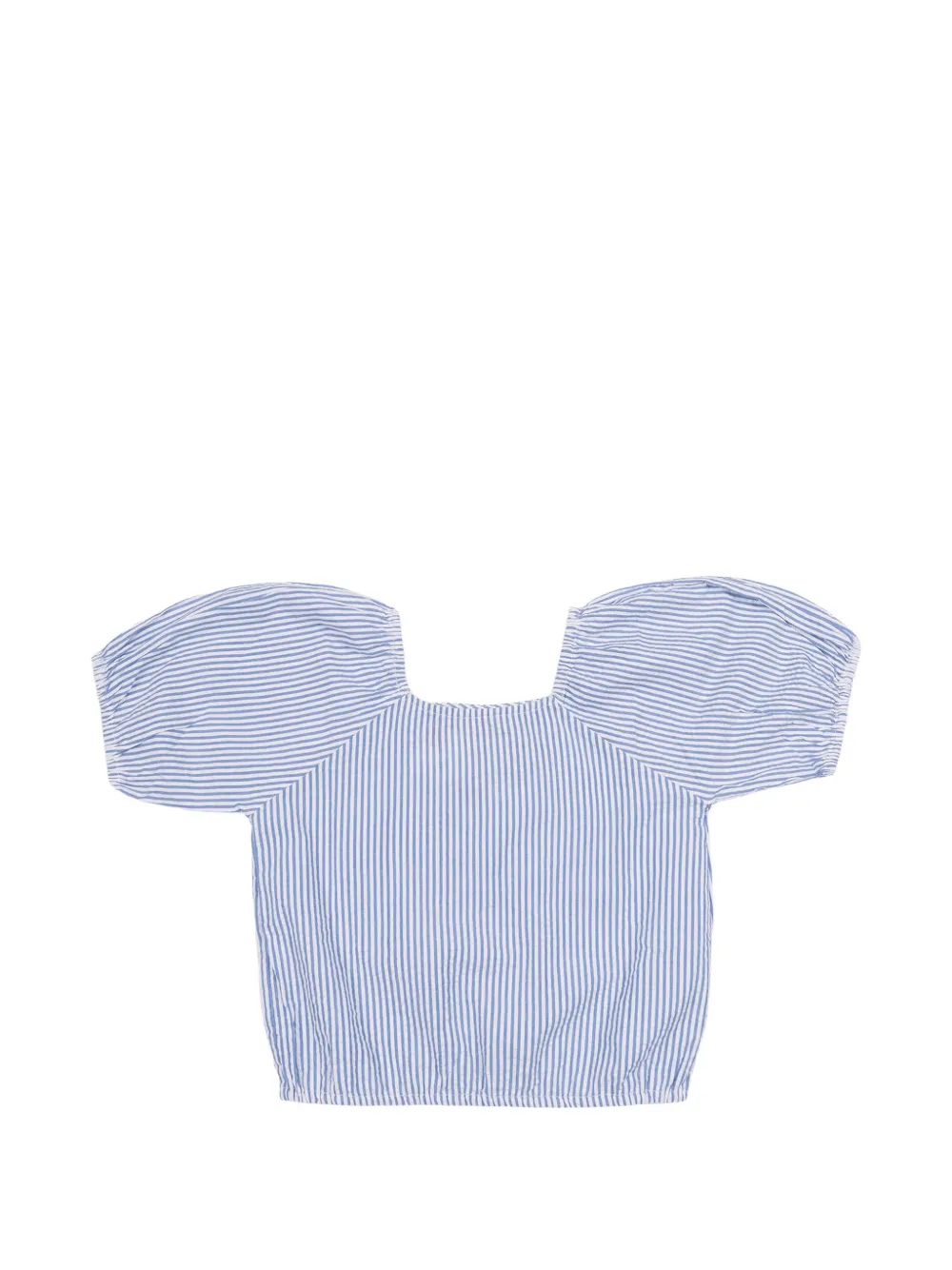 Gucci Kids striped puff-sleeve blouse - Blau