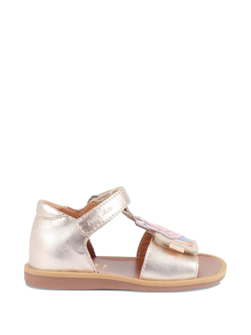 Pom D'api Poppy butterfly-patch sandals - Toni neutri