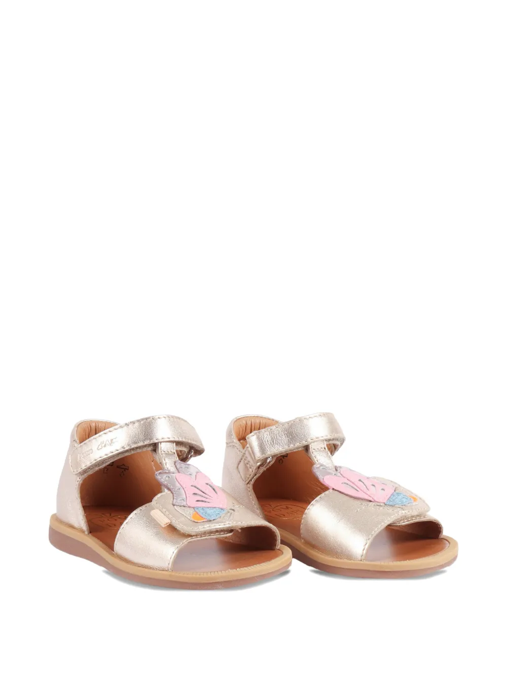 Pom D'api Poppy butterfly-patch sandals Beige