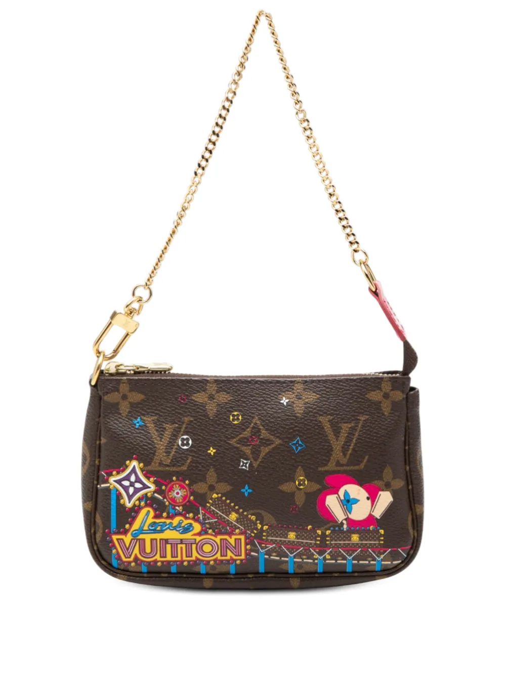 Louis Vuitton Pre-Owned 2020 Monogram Vivienne Christmas Roller Coaster Mini Pochette Accessoires handbag - Marrone