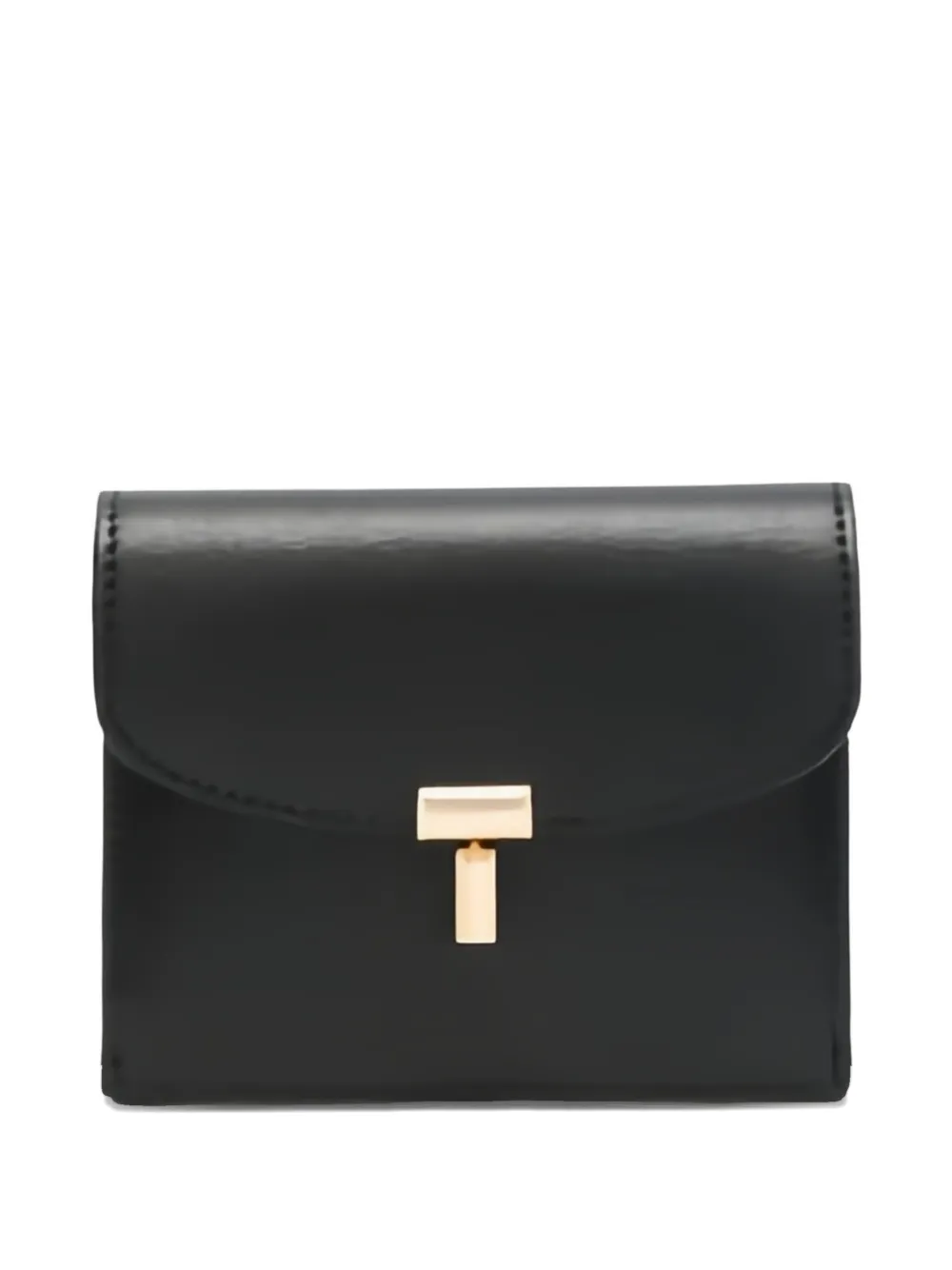 TOTEME T-lock leather card holder - Nero