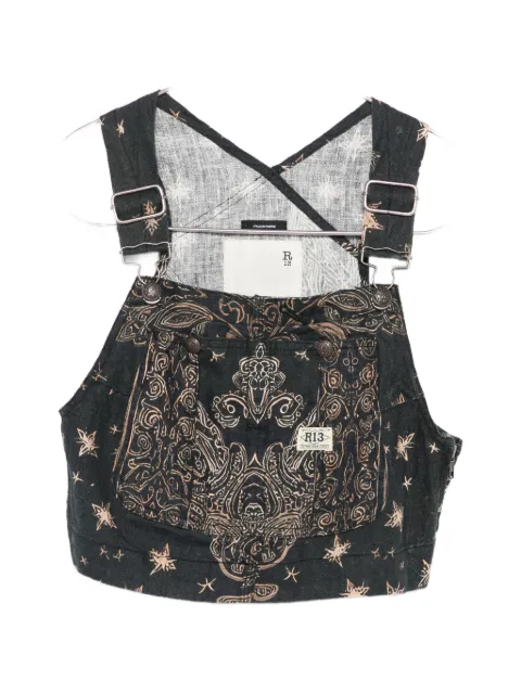 R13 paisley print crop top