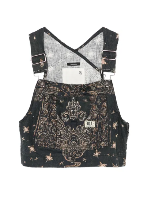 R13 paisley print crop top