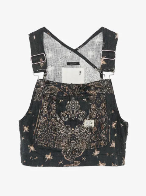 R13 paisley print crop top