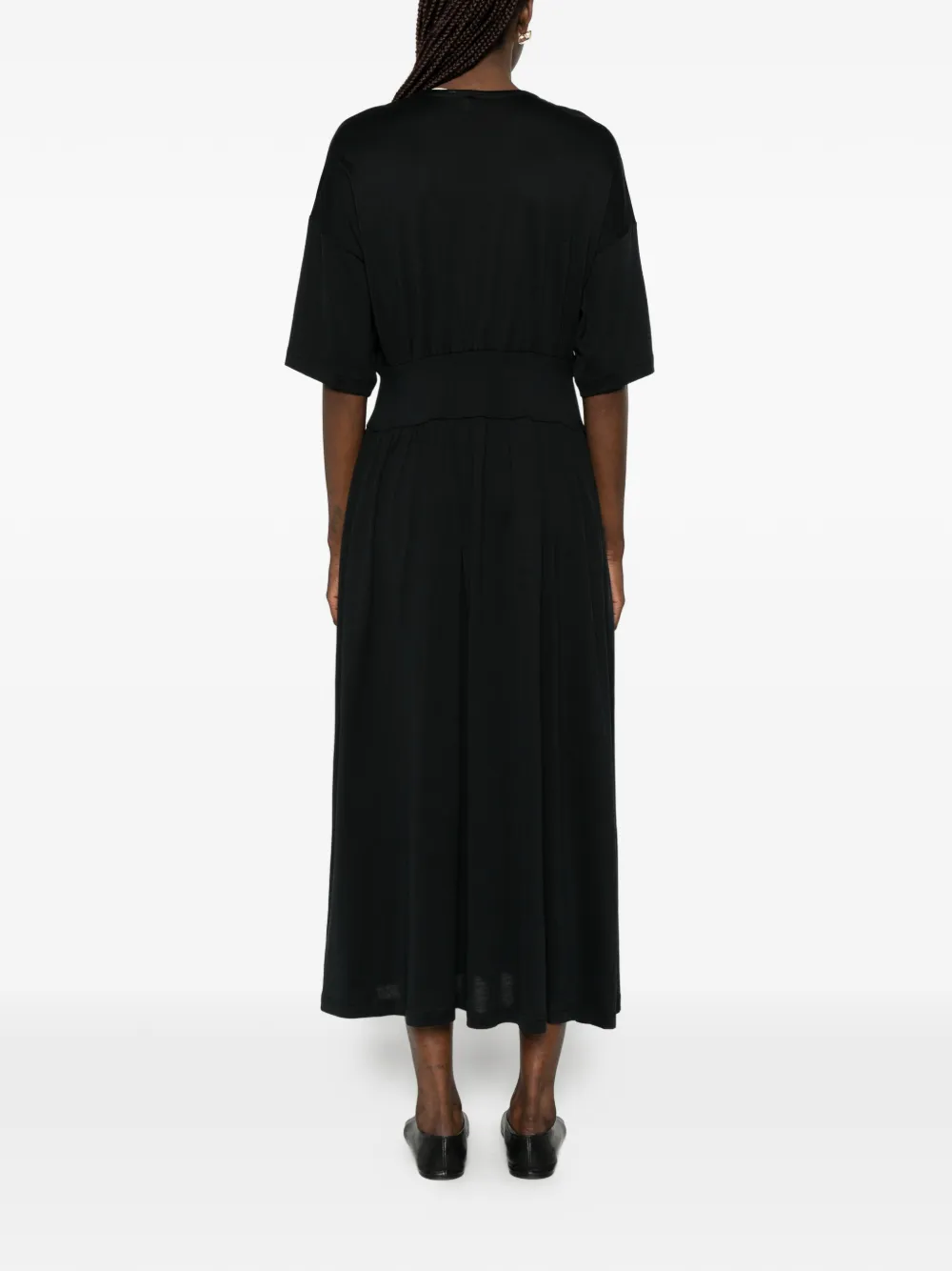 TOTEME Midi-jurk met korte mouwen Zwart