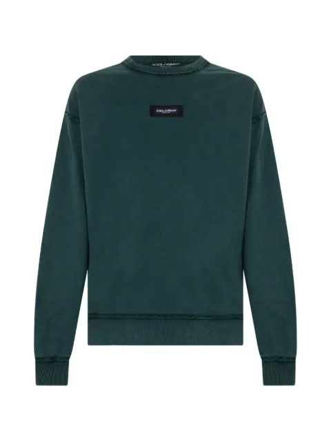 Dolce & Gabbana logo-patch raw-edge sweatshirt