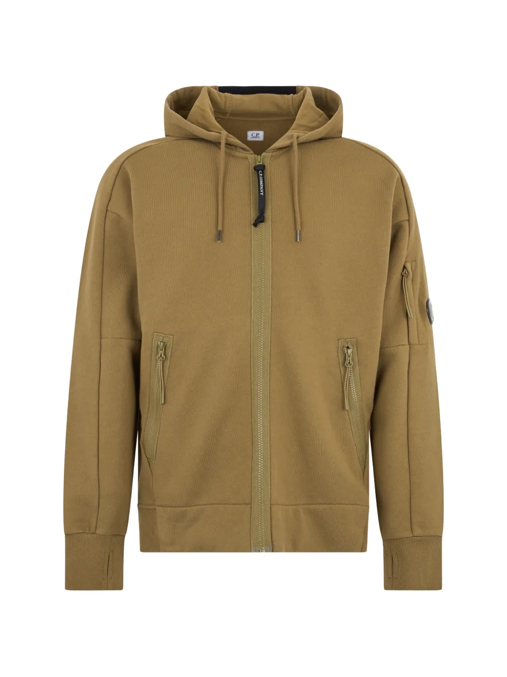 C.P. Company lens-detail zip-up hoodie - Marrone