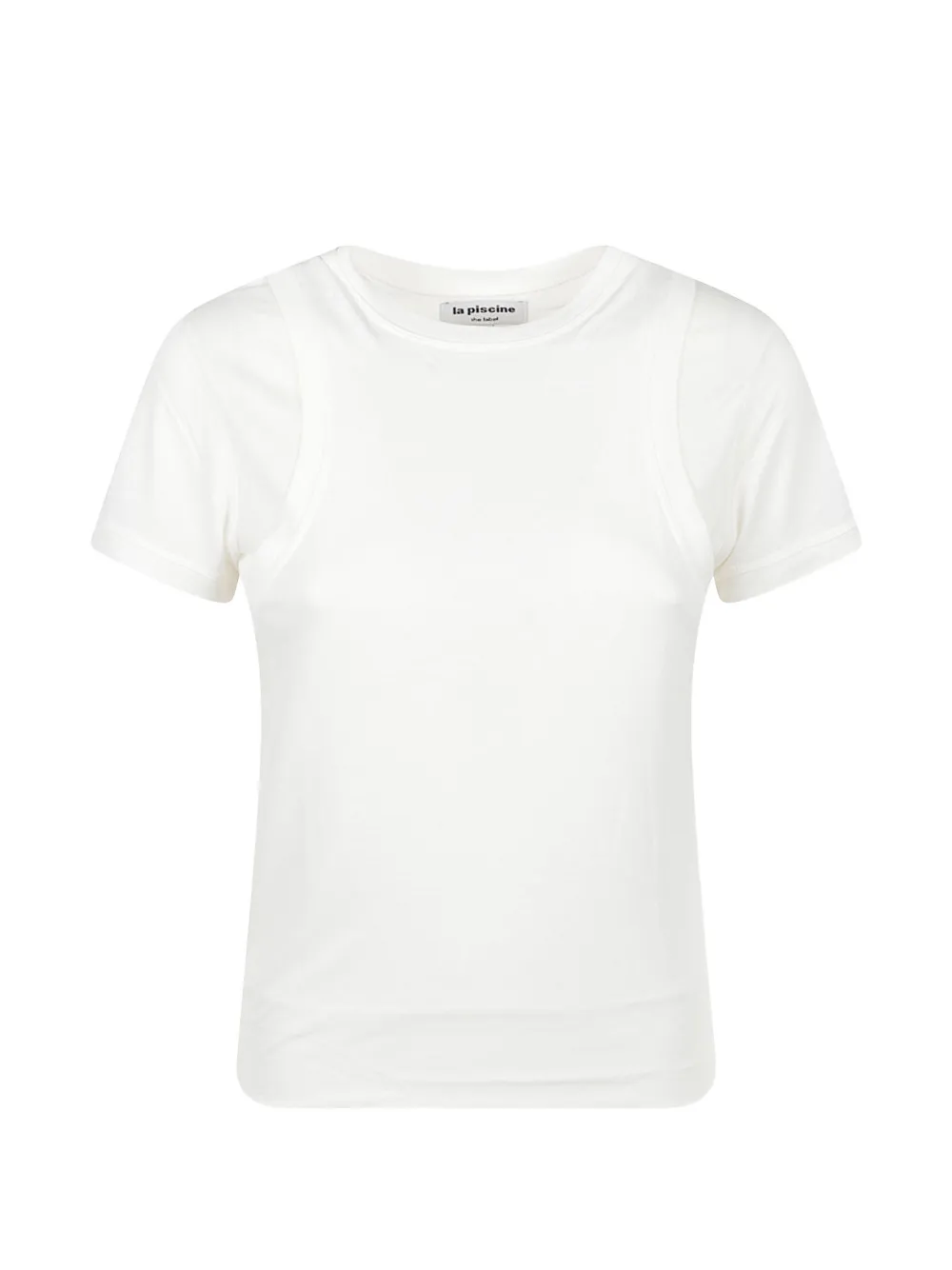 La Piscine layered-detail T-shirt - Weiß