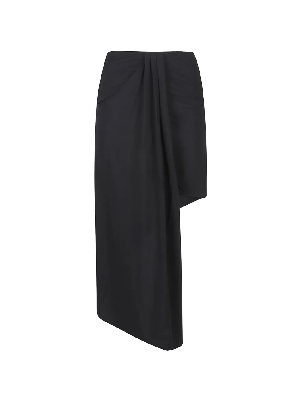 Amazuìn Emma draped-detail asymmetric skirt - Nero