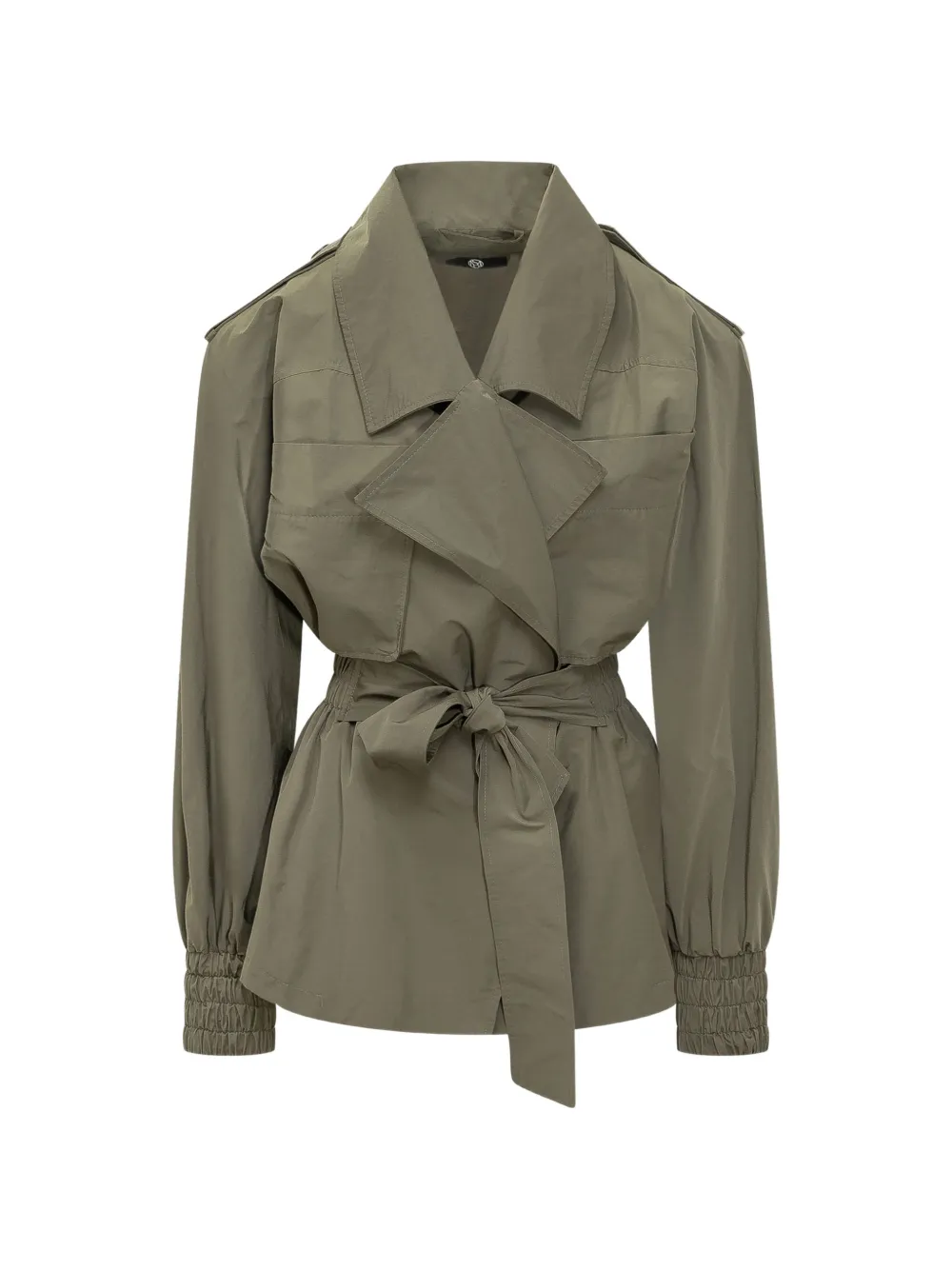 moms pants belted trench coat - Verde