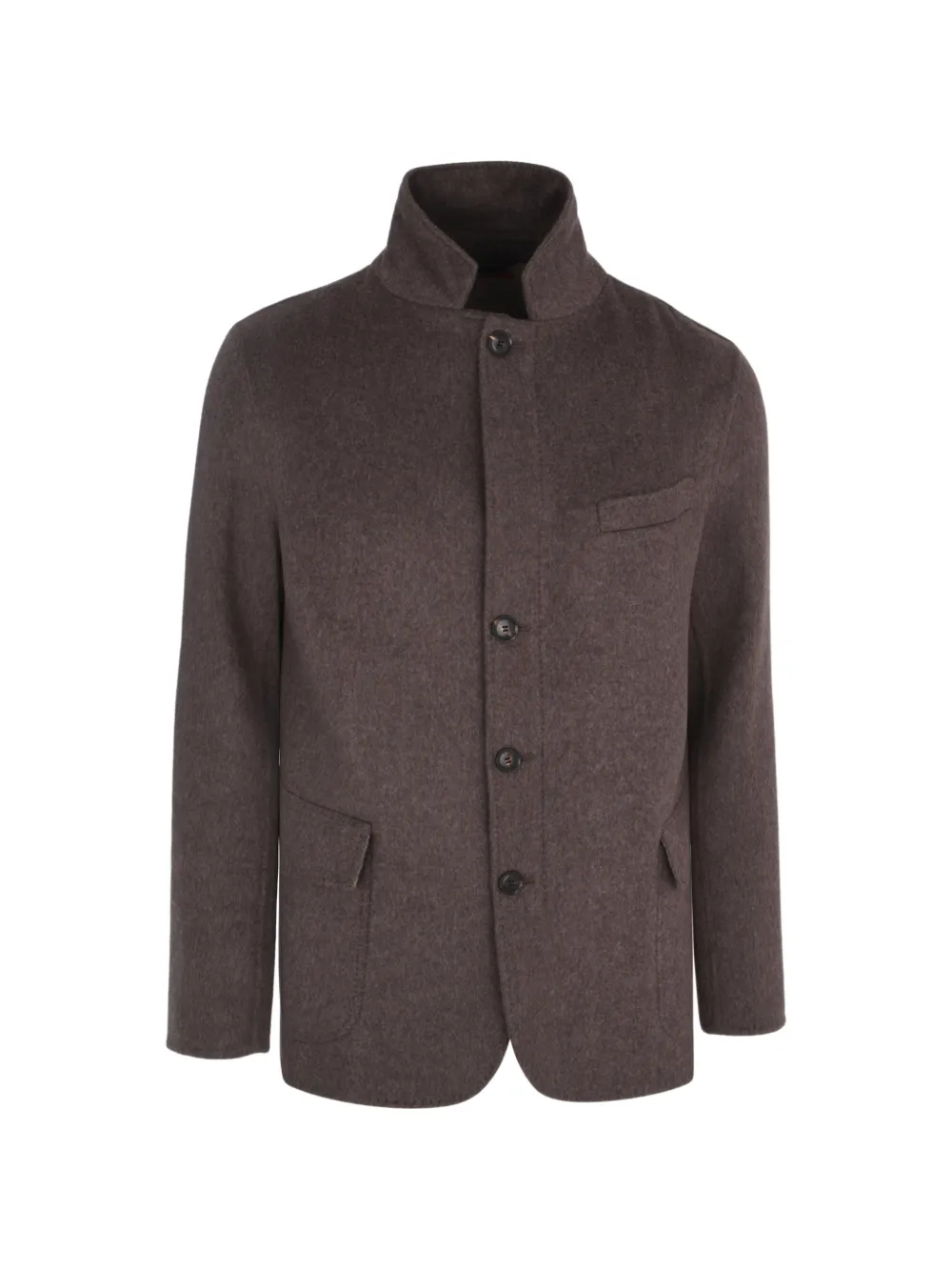 Luciano Barbera high-neck button-up jacket - Braun