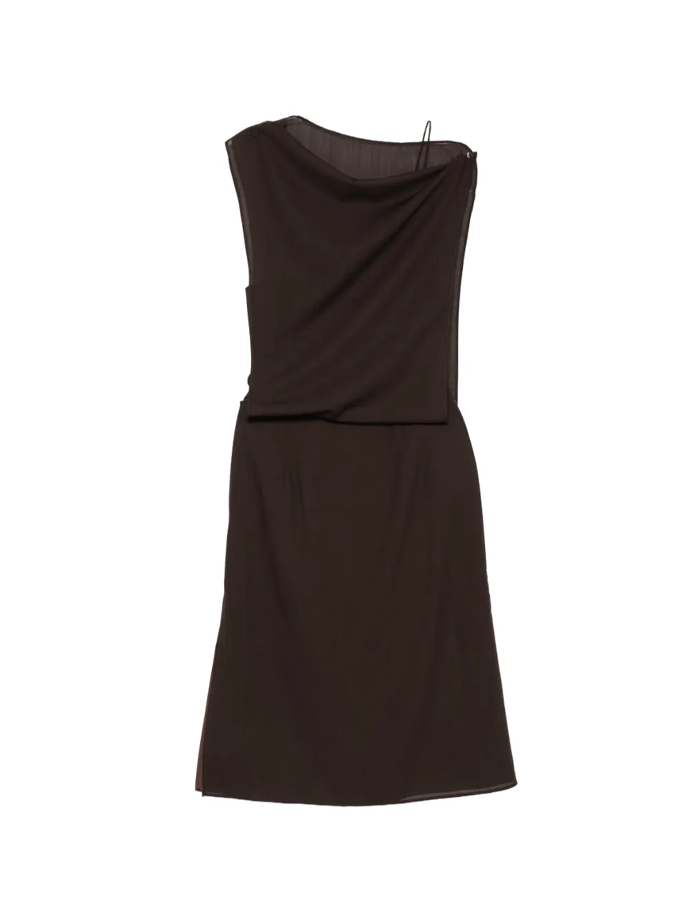 VIKTORIA CHAN sataya draped shif skirt and top set - Marrone