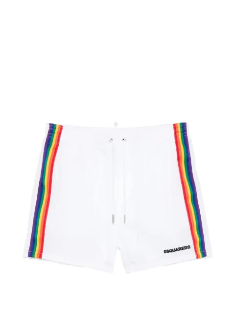 DSQUARED2 short de bain à lien de resserrage et rayures arc-en-ciel