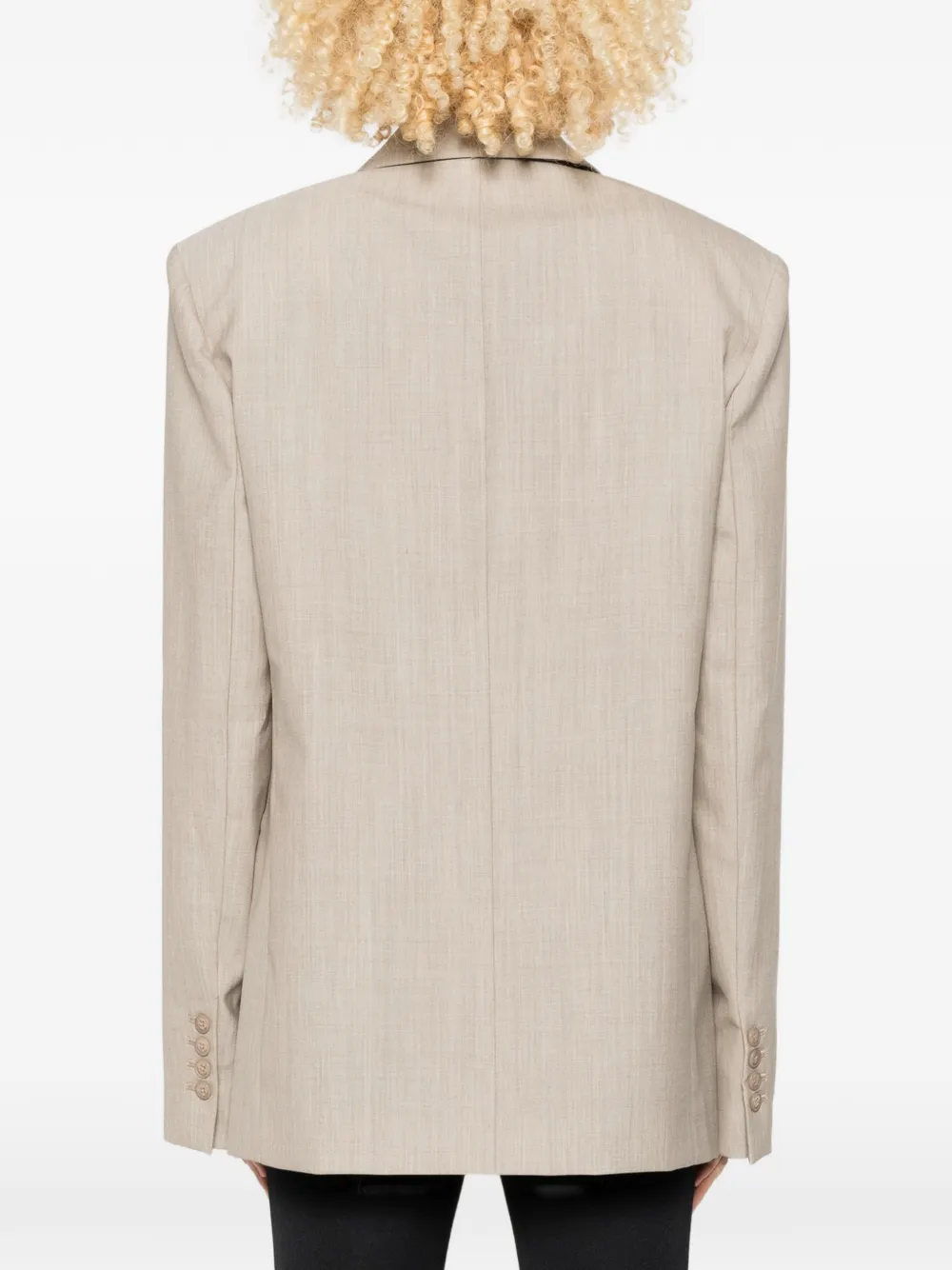 The Frankie Shop Blazer met dubbele rij knopen Beige