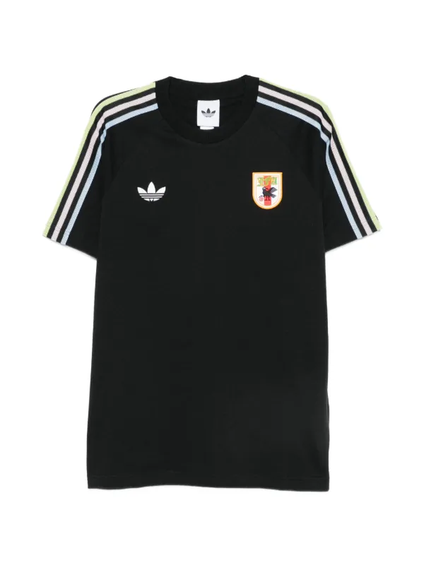adidas JFA 黒シャツ L Adidas x JFA ストライプディテール Tシャツ | ブラック | FARFETCH JP