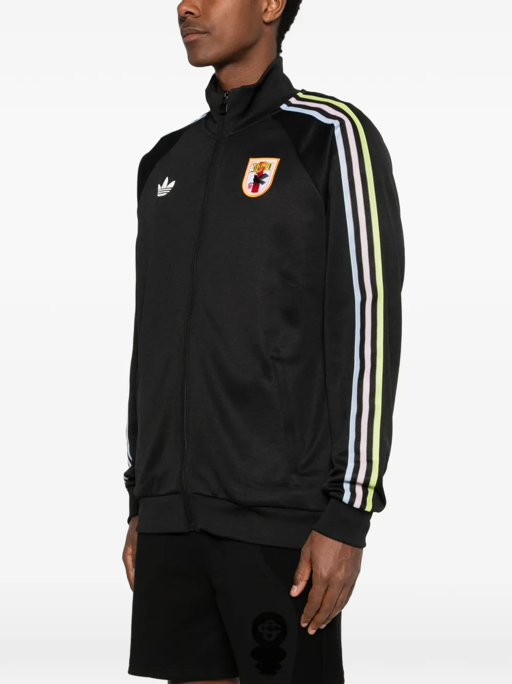 adidas x JFA sweater met ritssluiting en gestreept detail Zwart