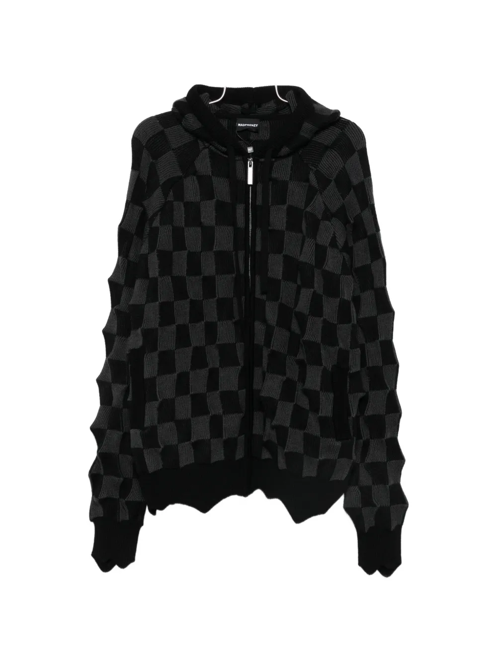 MADFRENZY checkerboard hoodie - Black
