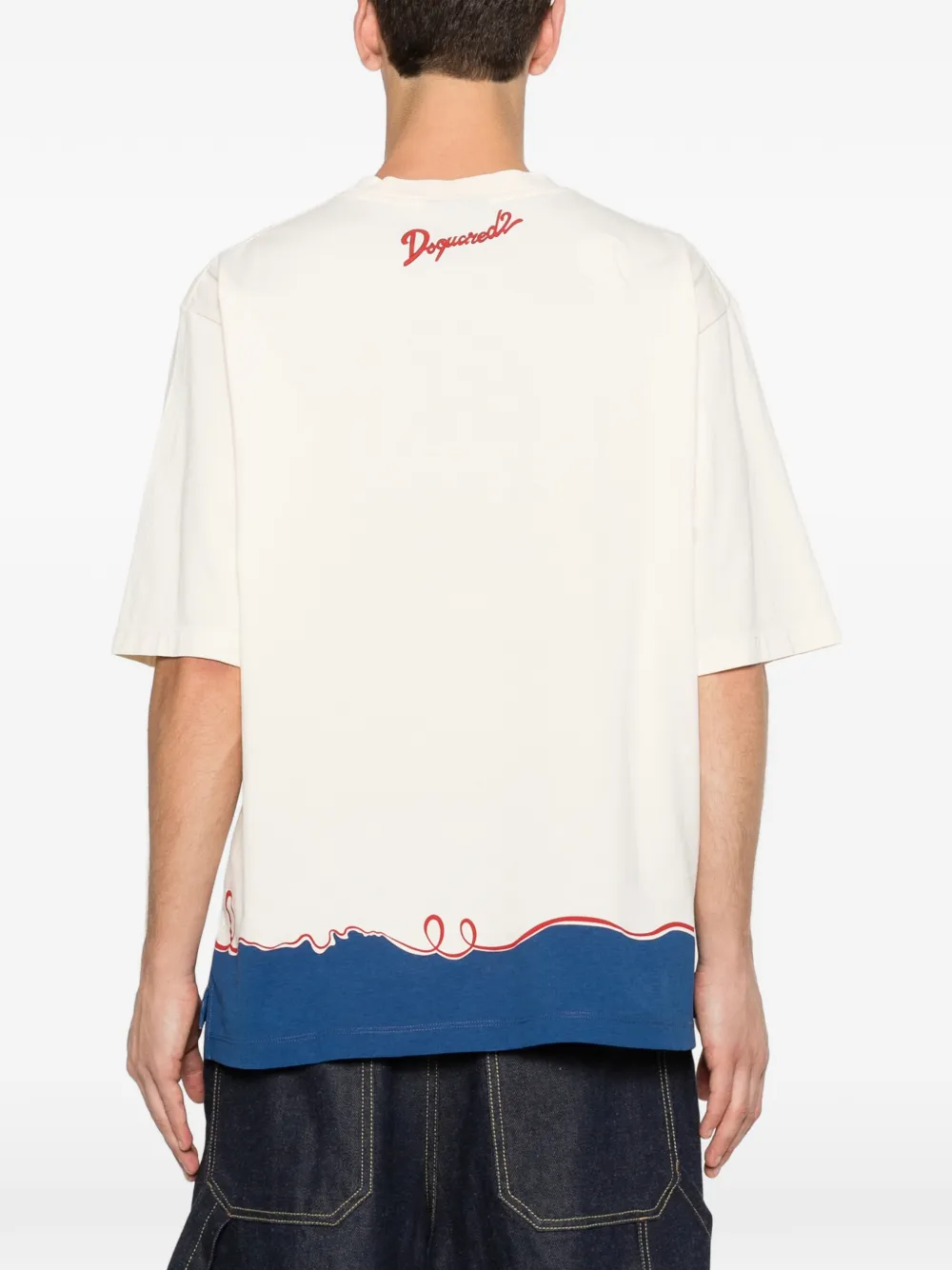 DSQUARED2 T-shirt met Aloha-print Beige