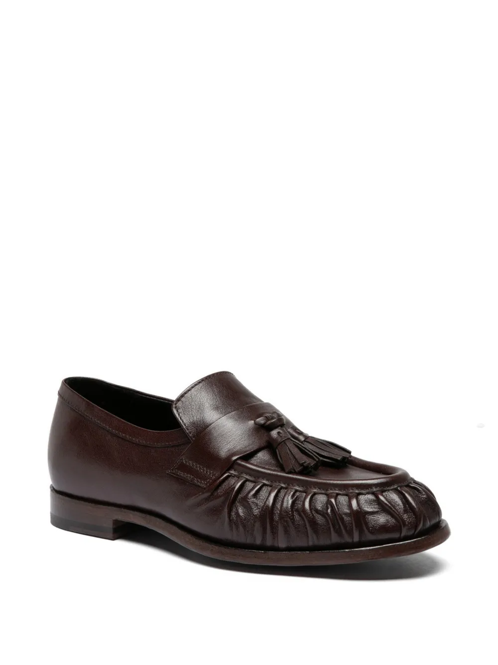 Officine Creative Solitude leren loafers met kwastje Bruin