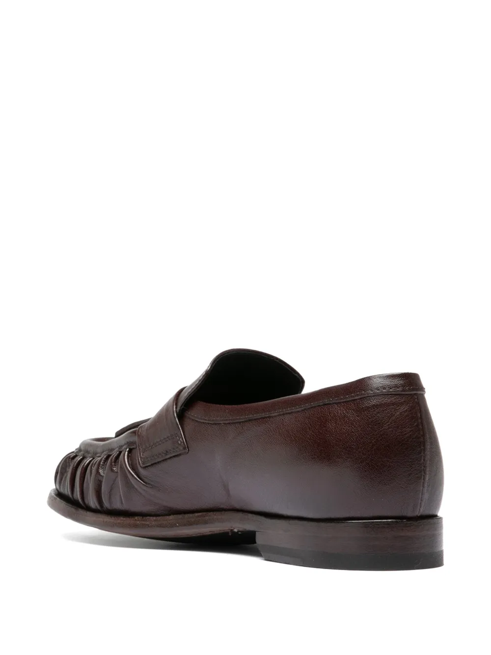 Officine Creative Solitude Tassel Leather Loafers in Brown, view 4