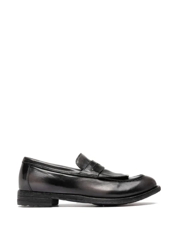 Officine Creative Ruboff Leather Loafers in Black