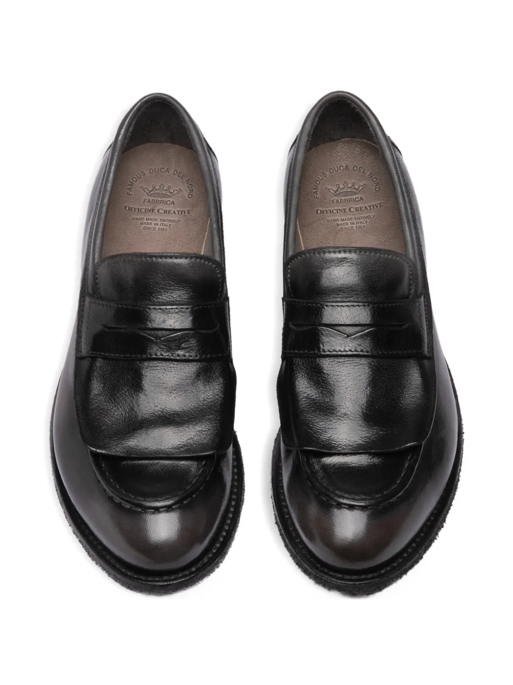 Officine Creative ruboff leather loafers Zwart