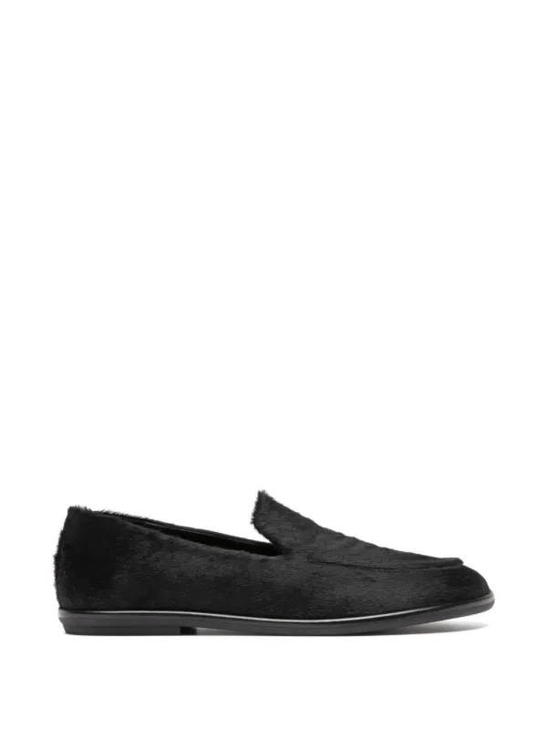 Officine Creative Furry Loafers in Black