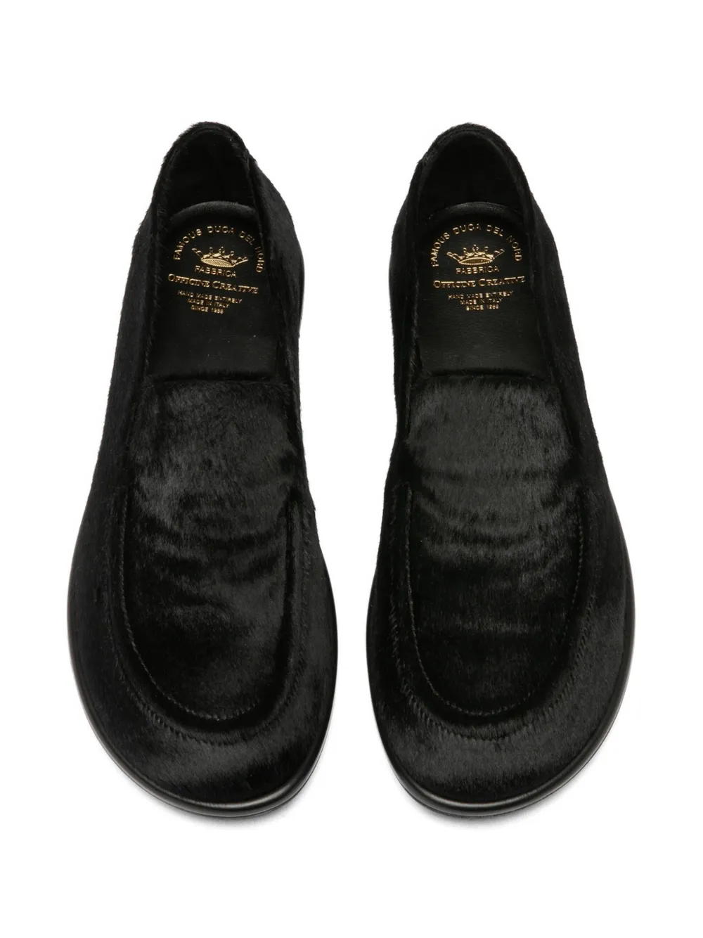 Officine Creative Pluizige loafers Zwart