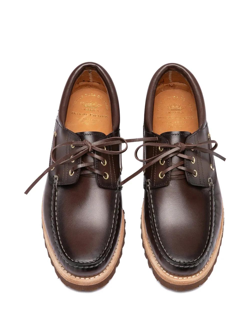 Officine Creative HERITAGE FLEXI 001 leren bootschoenen Bruin