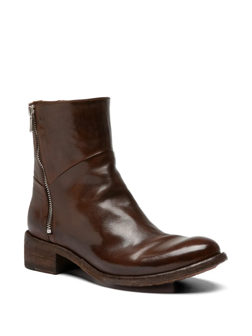 Officine Creative Lison leren laarzen met rits Bruin