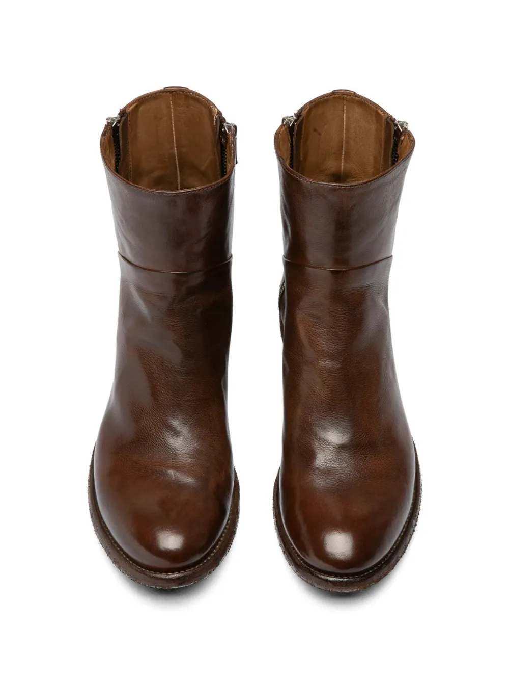 Officine Creative Lison leren laarzen met rits Bruin