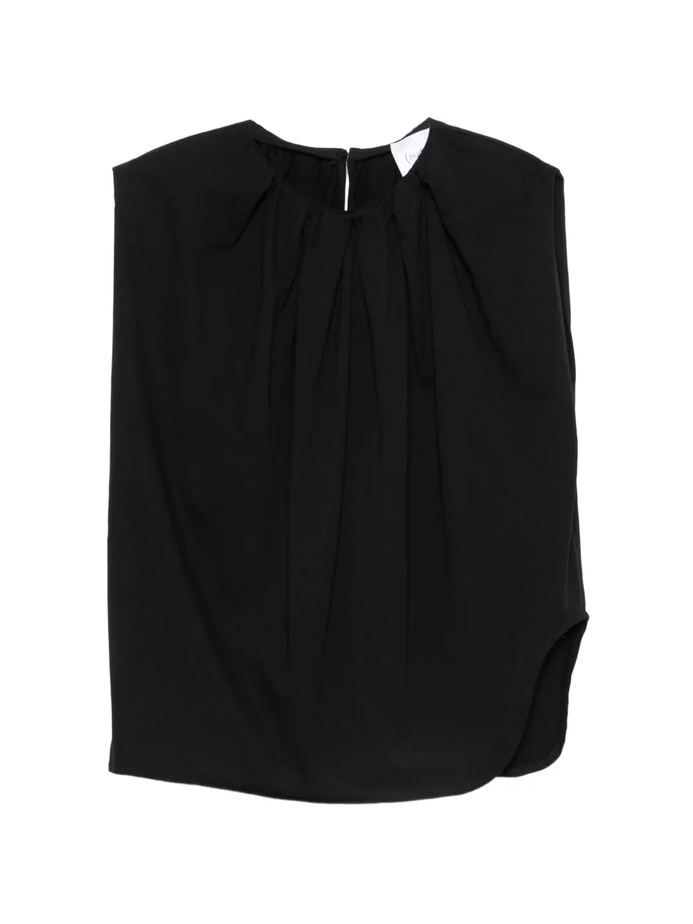 Nude pleated sleeveless blouse - Nero