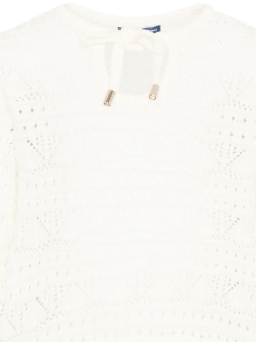 Ermanno Scervino Junior Gebreid vest met gestrikte hals Beige