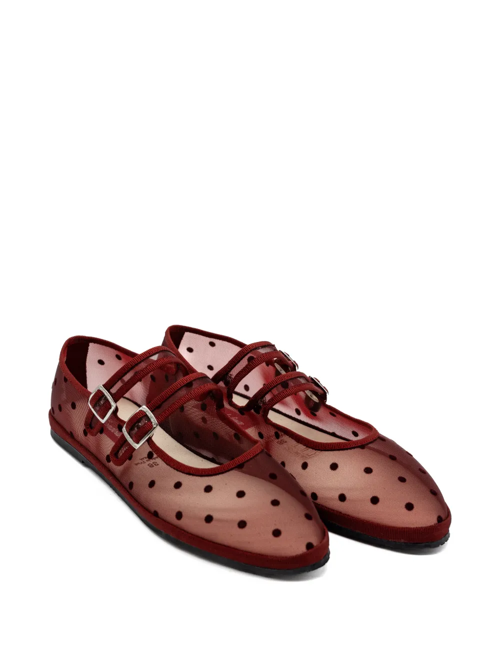 Gondolina Mary Jane ballerina's met stippen Wit