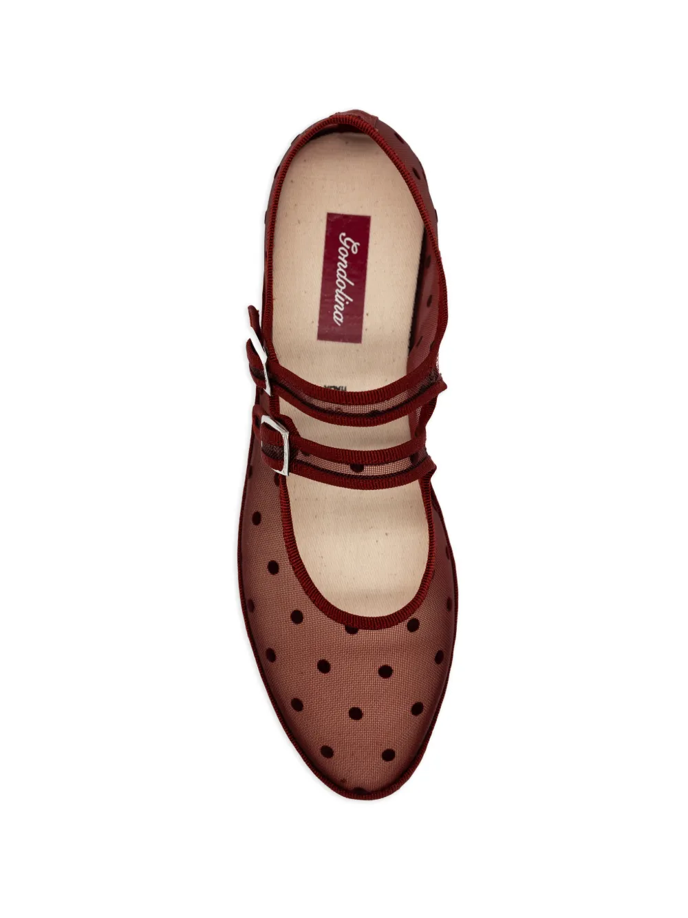 Gondolina Mary Jane ballerina's met stippen Wit