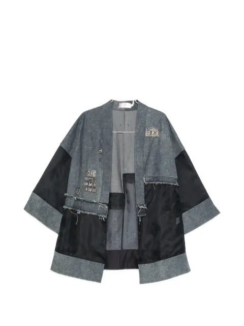 Hui Hui multi-plaque-embellished denim jacket