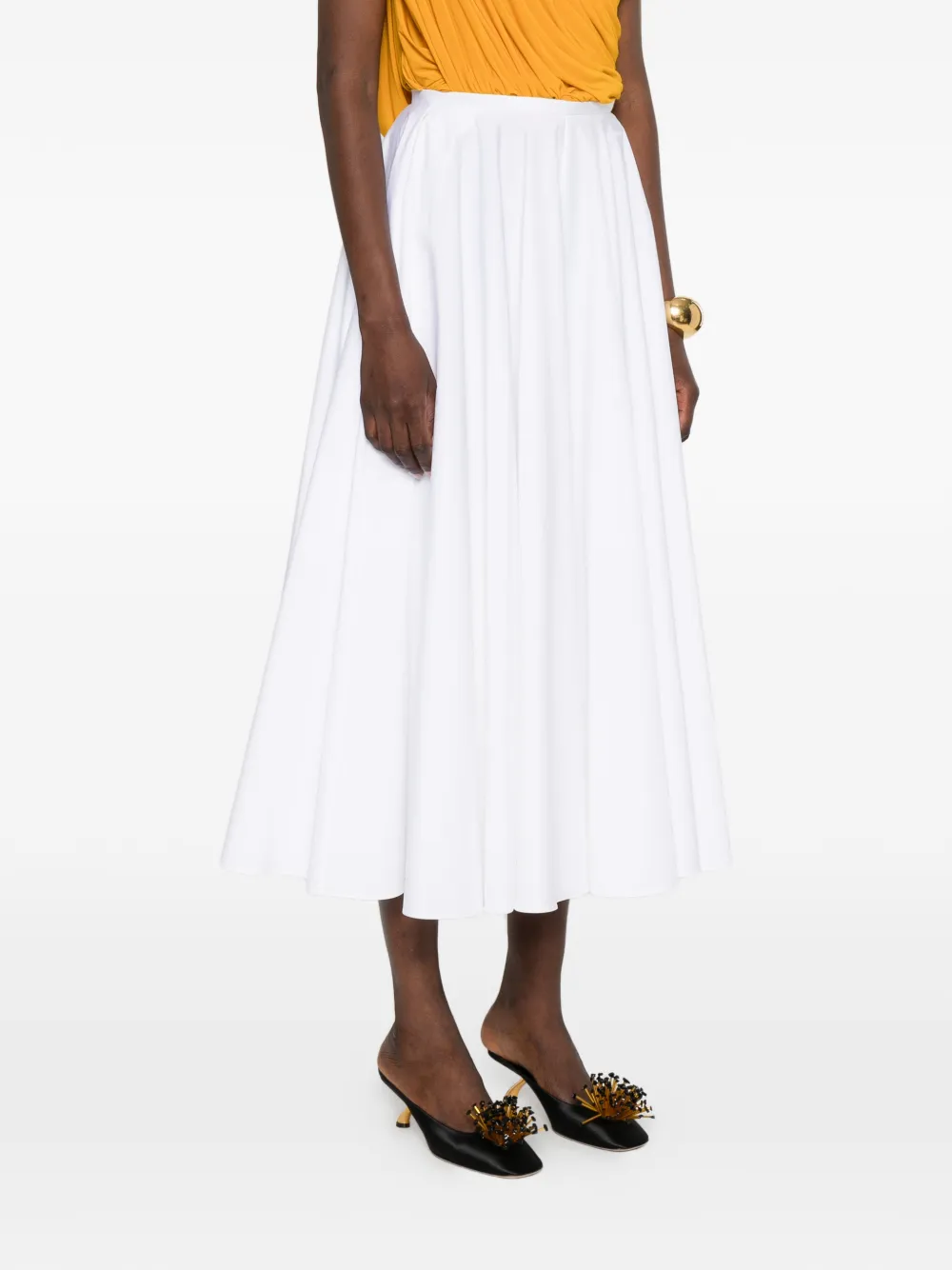 Givenchy Midi-plooirok met A-lijn Wit