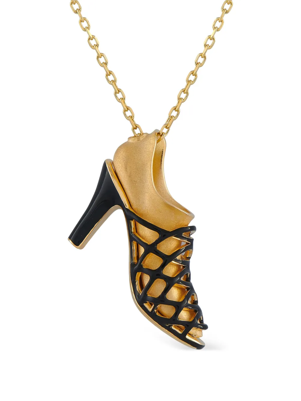 LB Exclusive black shoe pendant necklace - Oro